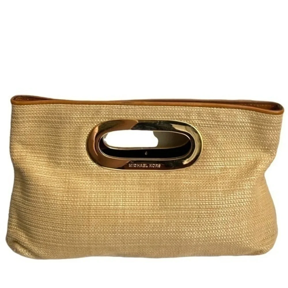 Michael kors wicker clutch bag